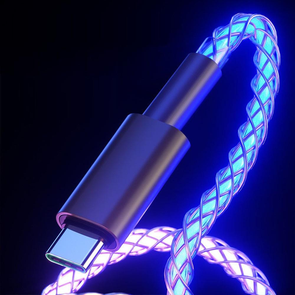 RGB Illuminated Data Cable, 100W Fast Charging with Cool Breathing Light Effect, USB Mobile Phone Charging Cable