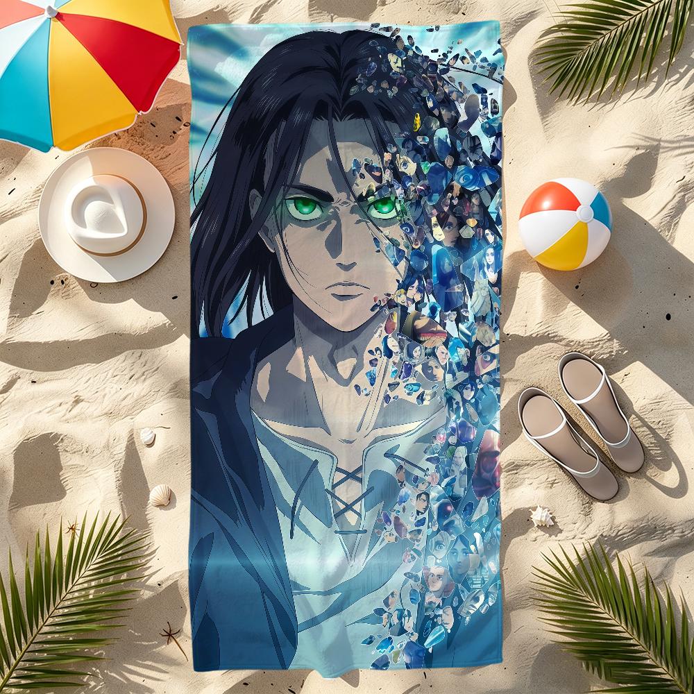 A-Attack On Anime Towel Large Quick-Drying T-titans Microfiber soft Beach Towel for Travel Fitness Sauna Bathing Camping