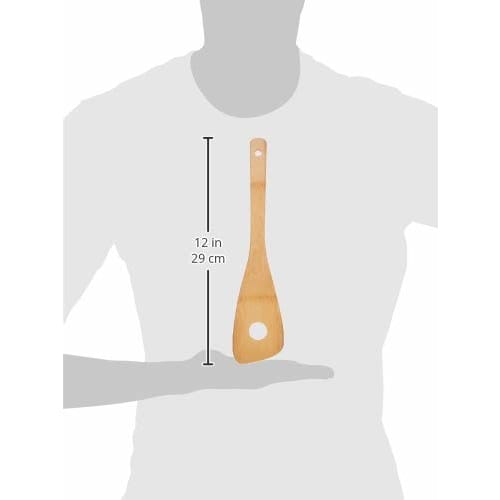 Kobo Aizawa Angled Cooking Spatula with Holes, Medium, No. 71003, Brown