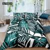 Dynetrekk King Full Palmetrykk Sengetøysett Hawaiisk Tropiske Blader Grønne Grener 2/3 stk Polyester Dyne Trekk