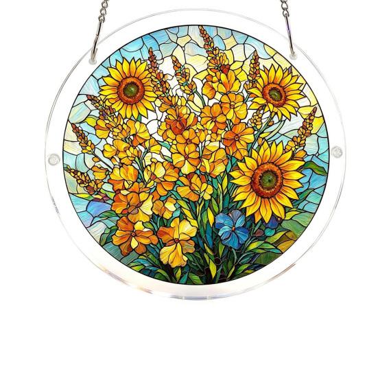 

Jigsaw Puzzle Suncatcher, DIY Puzzles Acrylic Sun Catcher, Stained Glass Window Hanging Ornament for Home, Garden Decor, Gift for Women, Mom, Friends F