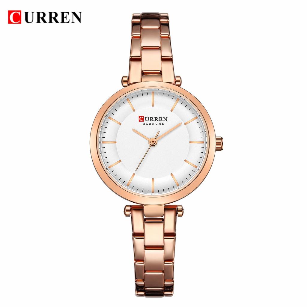 CURREN 9054: Women's Ultra-Thin Waterproof Quartz Watch with Small Round Dial
