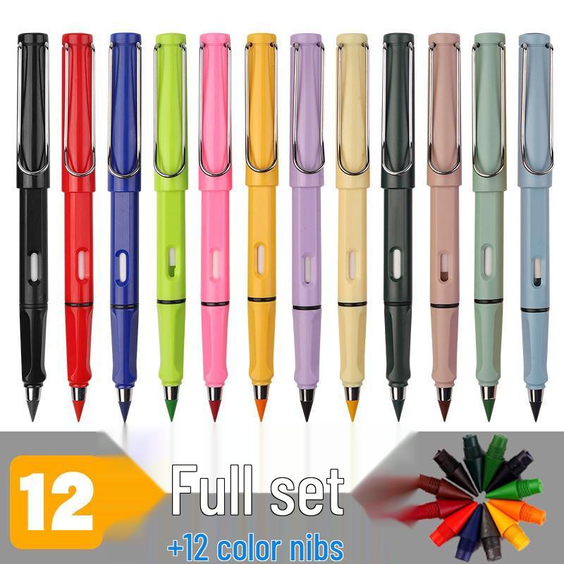 Portaminas Técnico Negro Eterno: Sin Afilar, Sin Tinta, Mina Irrompible, Herramienta de Escritura Perfecta para Estudiantes