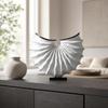 Geometric Shell Sculpture Matte with Base Black for Mantel, Homeowners