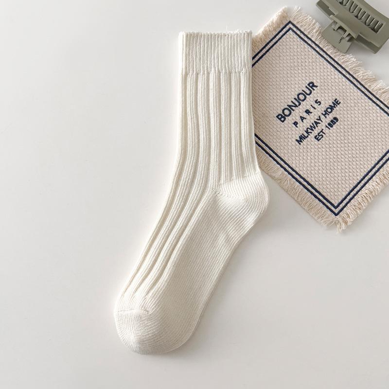 Female Spring and Autumn Vintage Trend Thick Line In The Tube Cotton Socks
