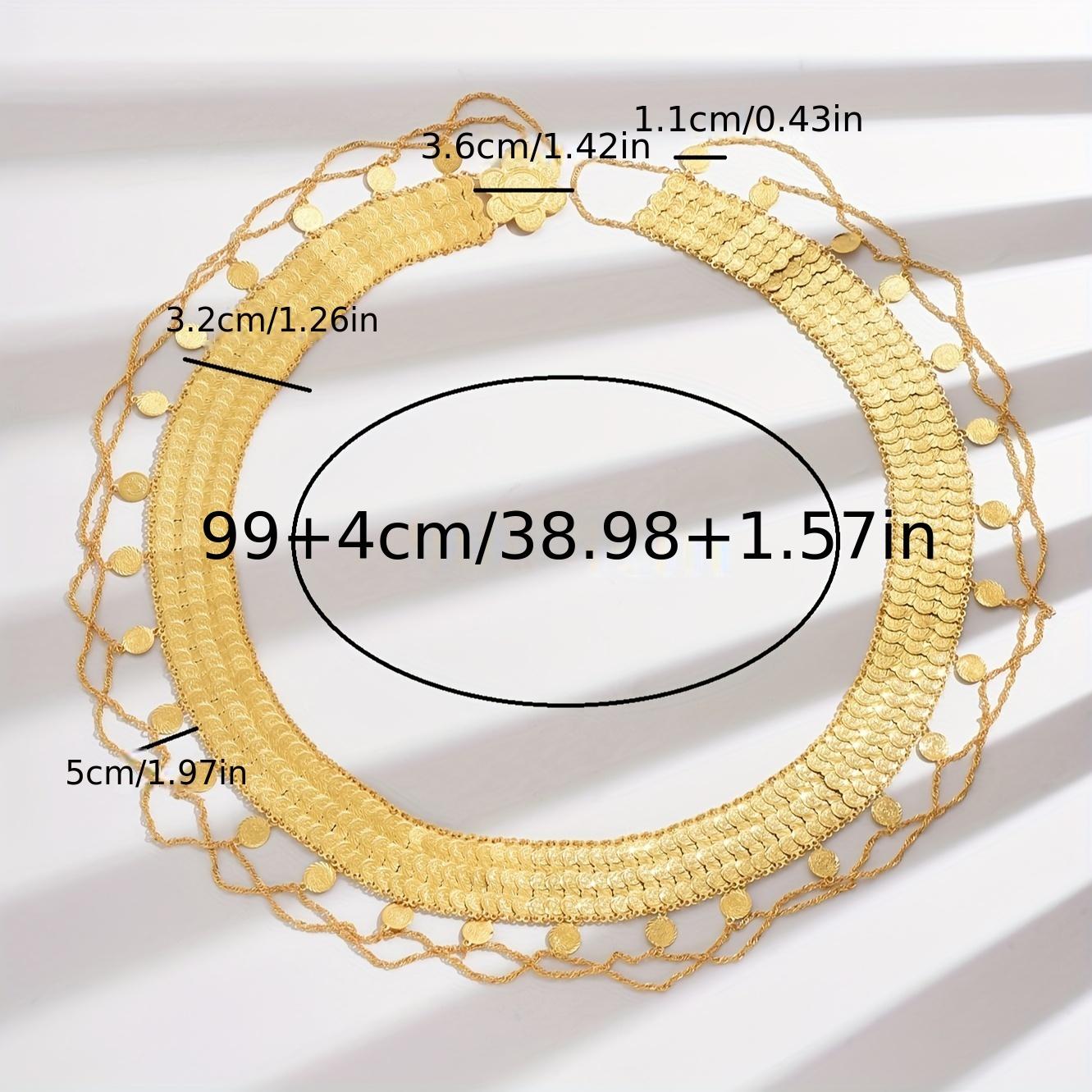 

1 шт. преувеличенная золотая монета с кисточкой, дизайн поясной цепочки, медные украшения, винтажный роскошный стиль, женская поясная цепочка