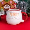 Legújabb népszerű Mikulás csésze kerámia csésze díszdobozzal rajzfilm 3D kézzel rajzolt ajándék kreatív bögre karácsonyi ünnepi ajándék