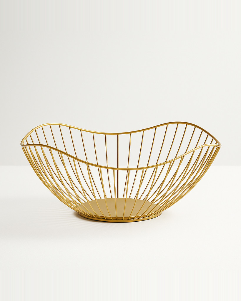 Wire Fruit Bowl Breathable Hollow Anti Overturn Thickened Durable Metal Metal Fruit Basket for