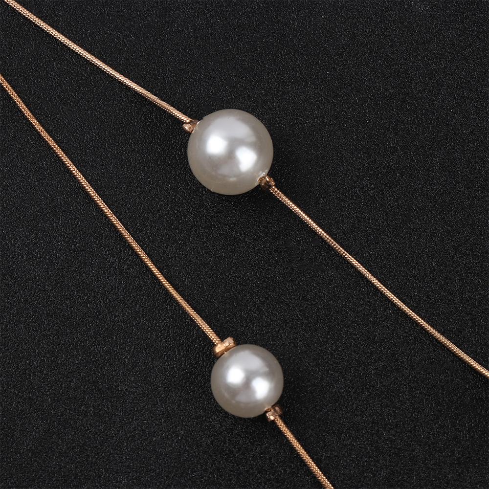 New Women Long Sweater Chain Pearl Necklace Jewelry Pendant