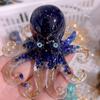 Natural Crystal Gravel Octopus Statue Dropper Resin Reiki Stone Garden Statue Ornaments Office Tabletop Bar Decorative Fun Gift