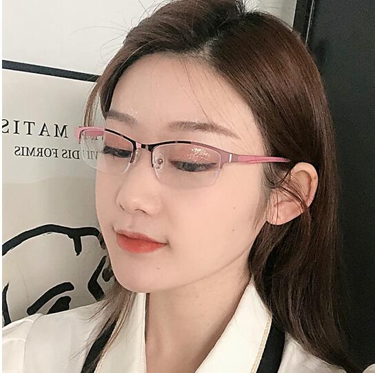 Women Myopia Glasses Ladies Half Frame Anti-blue Light Glasses Men Finished Eyewear -1.0 To -6.0 High Quality Simple and Stylish
