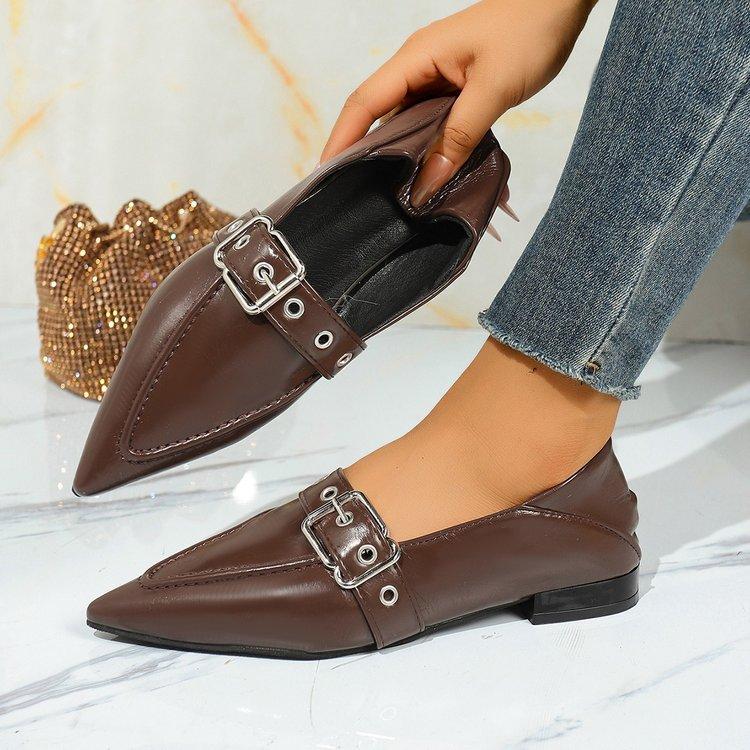 2025 Retro Fashion Flat for Women New High Quality Pointed Tip Leather Shoes Casual Trend Hot Selling Women's Single Tabis Shoes