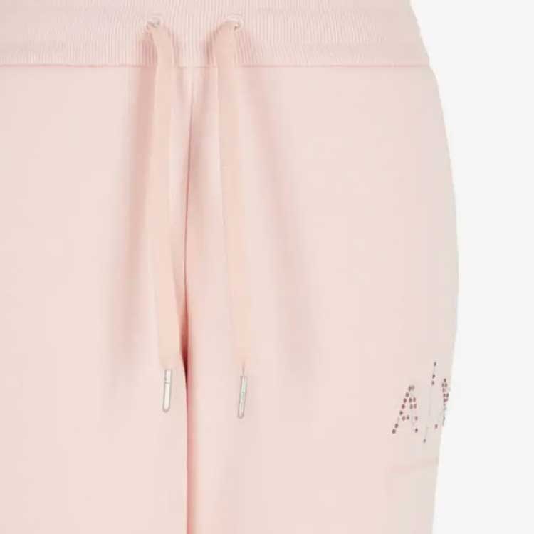 Armani Exchange FW23 Pattern Rhinestone High-Waisted Cuffed Casual Pants Women bottoms Light-Pink 6RYP94-YJEFZ-7415