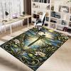 1PC Dragonfly Stained Glass Anti-slip carpet, suitable for Office, bedroomand playrooms. It can also be used as a sofa footrest cover-W42