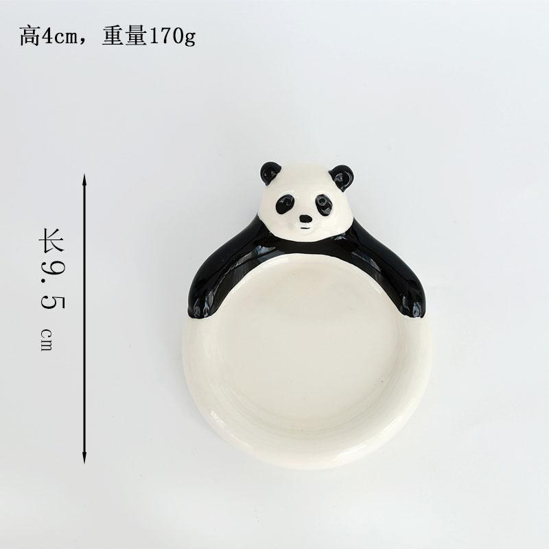 Creative Cartoon Panda Ceramic Plate Household Dipping Plate Cute Small Plate Soy Sauce Plate Seasoning Plate Hot Pot Sauce Plate