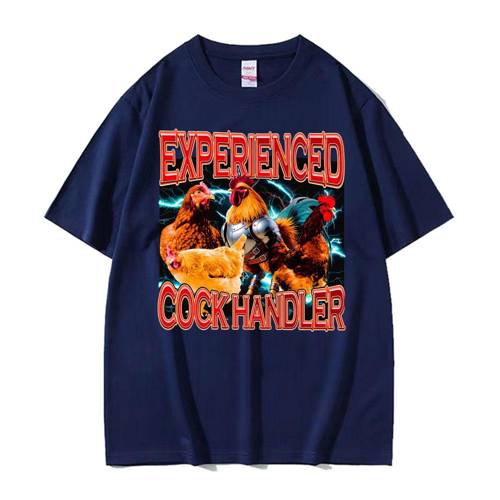 Zkušený zpracovatel kohoutů Zábavné meme tričko Letní pánské dámské Móda Retro Volnočasové Humorné Bavlna Velké pánské tričko