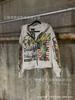 American retro free Muse 3D printed zipper hooded sweater, men's and women's high street graffiti cardigan Y2K trendy clothes