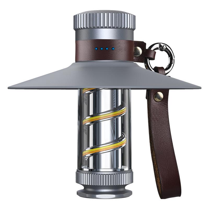 New outdoor camping lamp outdoor camping long-beam lighting high capacity double helix atmosphere illumination flashlight