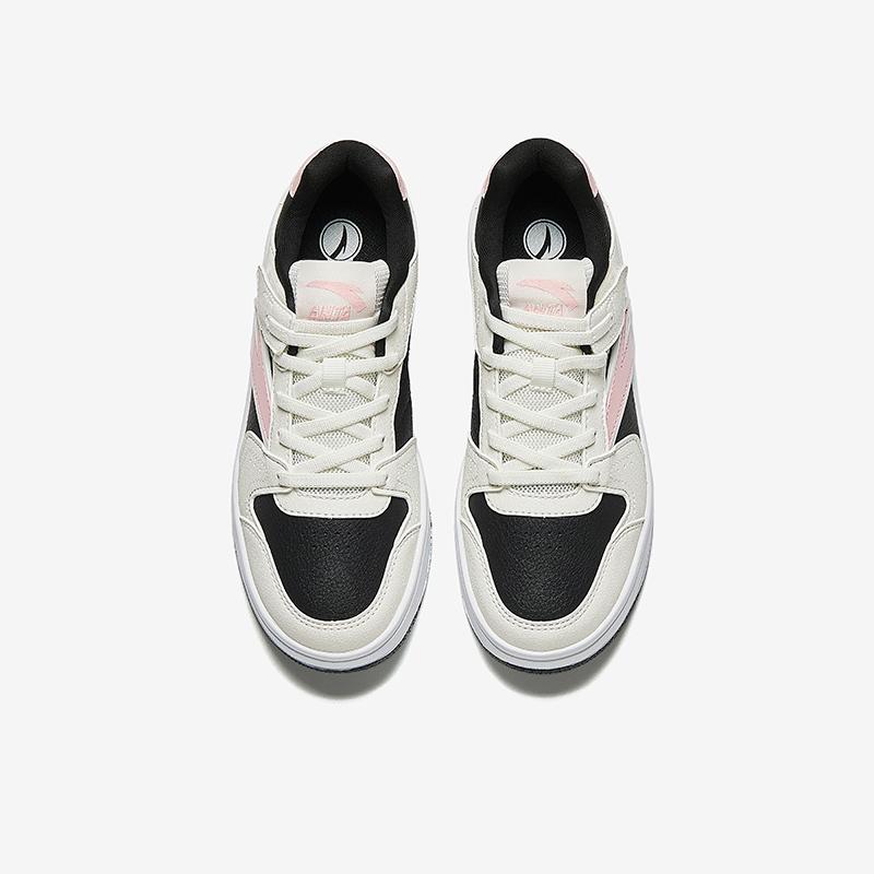 Anta Comfortable Versatile Non-Slip Wear-Resistant Low-Top Kids Skate Shoes Kids Sneakers Beige Black White A22448099-3