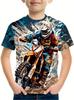 Kids Boys Clothes Cool 3D Cartoon Racing Print Fashion Comfortable Short Sleeve Top Summer Casual Streets Children's T-Shirt Boy