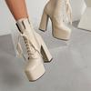 7/Women's High Heel Short Boots Sexy Waterproof Platform Thick Heel Autumn/Winter New Large Size Short Boots