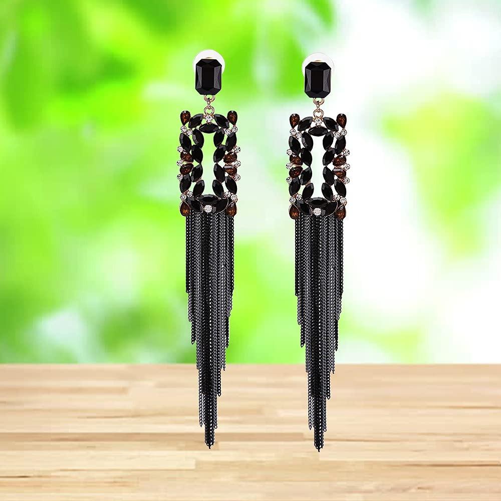 Women's Jewellery Earrings Crystal Tassel Handmade Earrings for Girls and Women