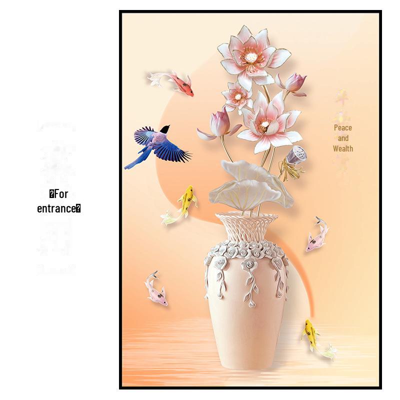 

Вертикальная самоклеящаяся картина с карпами кои и лотосом для кухни и ванной комнаты 25*35cm