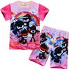 Children'S Short-Sleeved Animation Cartoon Digital Printing Medium And Older Children'S Daily Loungewear Short-Sleeved + Shorts Set 91181