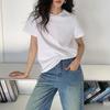 Women's White Short-Sleeve Loose Fit T-Shirt - Versatile Casual Spring/Summer 2024 Trend