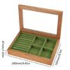 Wood Jewelry Display Box Single-layer Portable Jewelry Box Earrings Storage Box