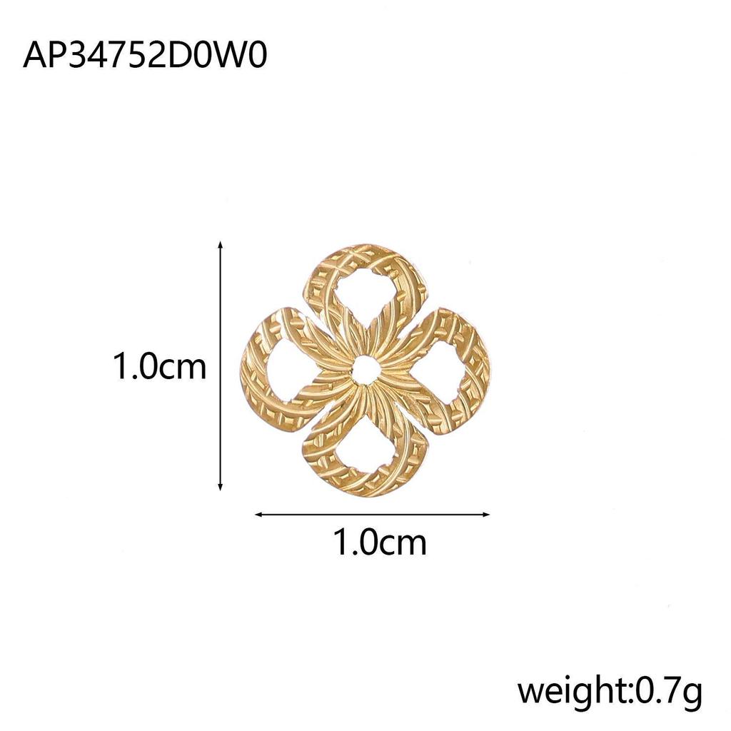 Stainless Steel Lucky Clover Zircon Pendant & Flower Connector DIY Bracelet/Necklace Accessory