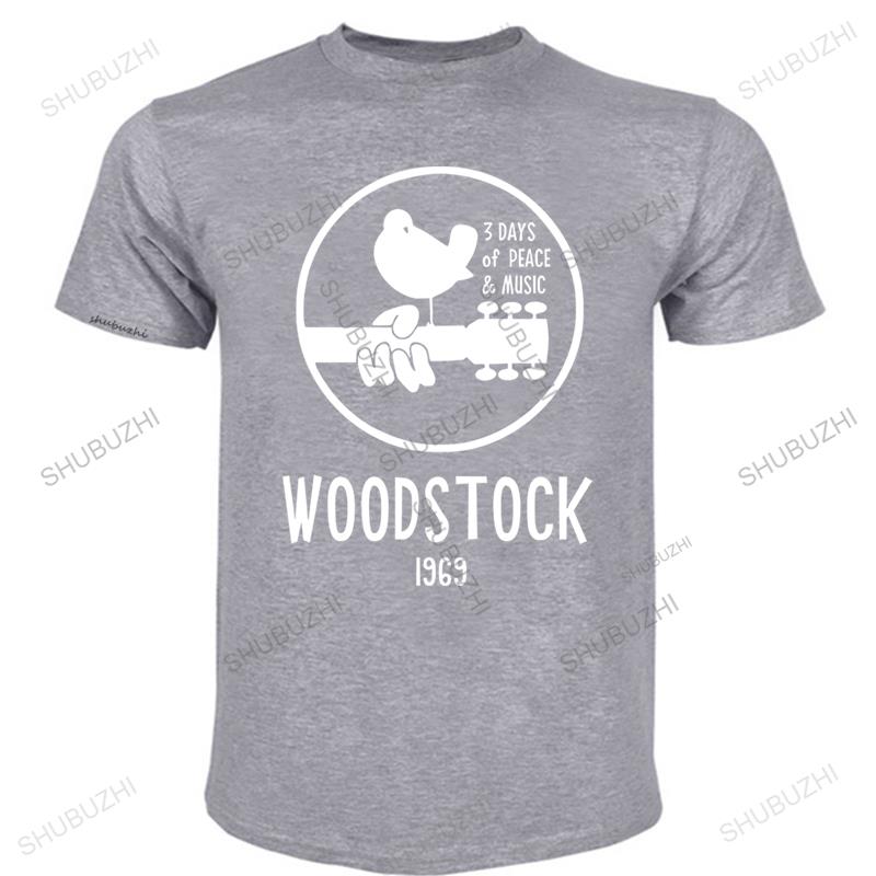 

men white cotton tshirt Woodstock 1969 Vintage T shirt men Music short sleeve printed cotton tee size fashion tee-shirt 4XL