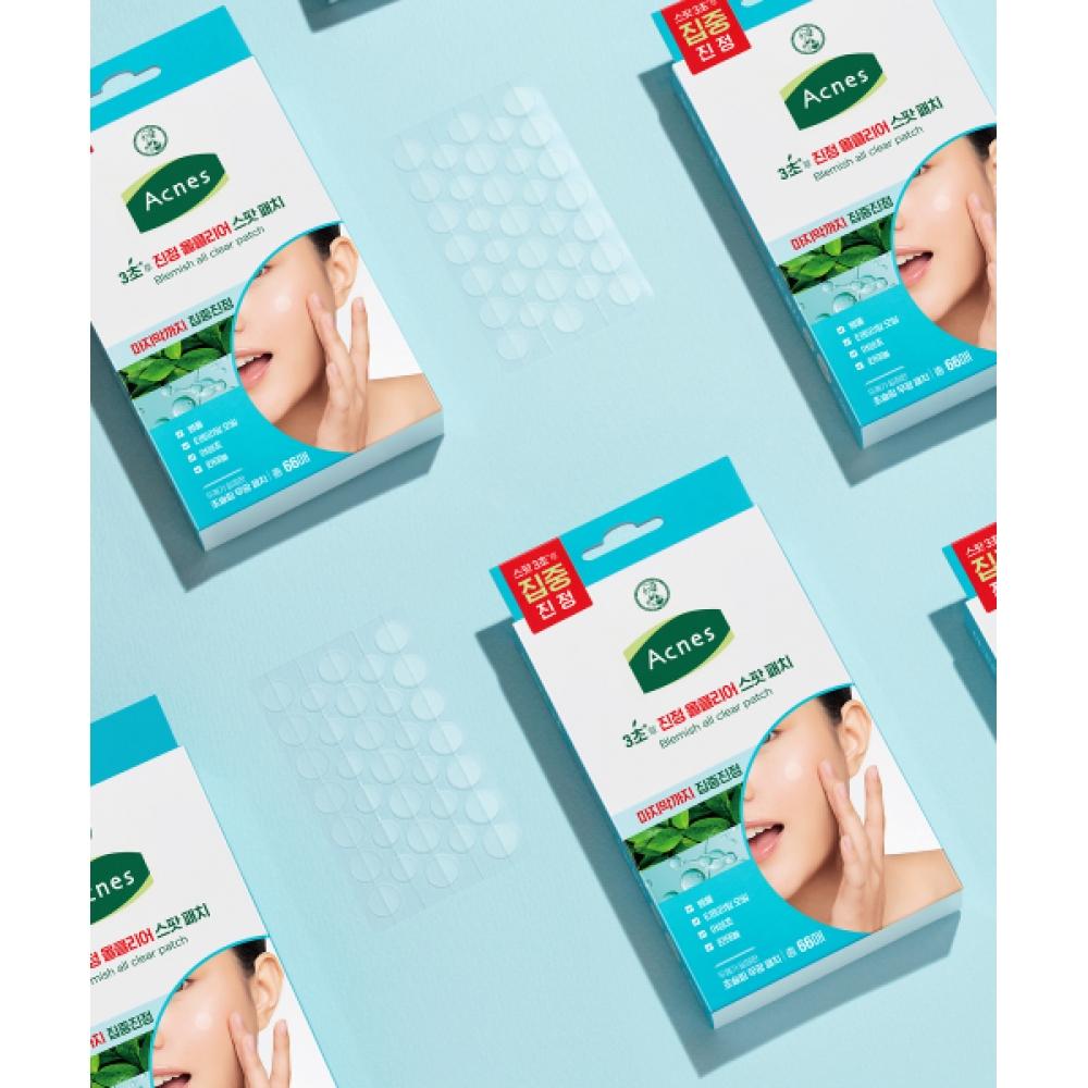 Acnes [2pack] 3 Second Calm All Clear Spot Patch 66 Sheets  + Free 18 Perfect Spot Patches 