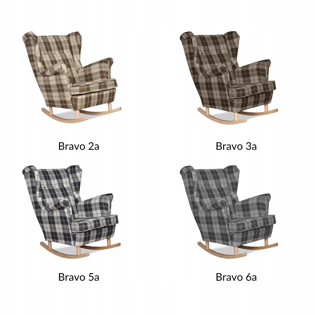 Fotel uszak Winston bujany skandynawski Family Meble krata szara