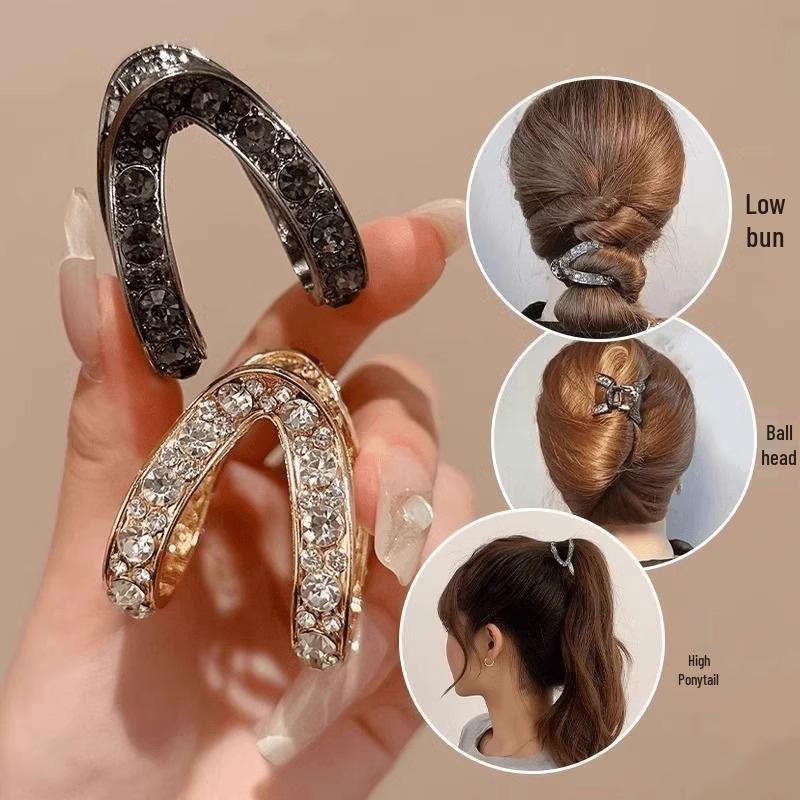 

Korean V-Shaped Rhinestone High Ponytail Claw Clip Hair Accessory
