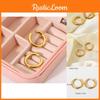 Fashionable Geometric Design Gold-plated Stainless Steel Hoop Earrings For Women 18k Gold Titanium Steel Circle Earrings