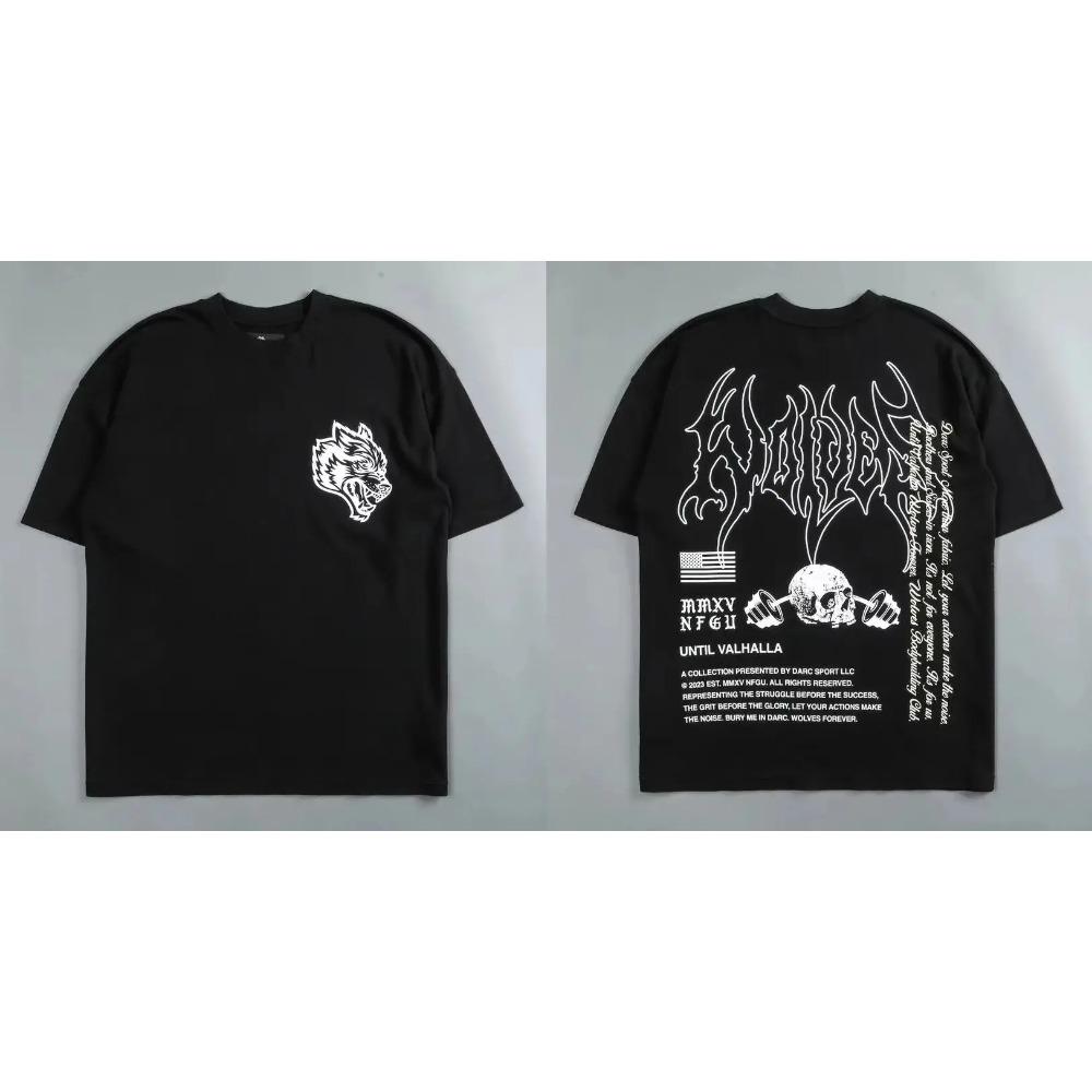 2025 Darc Sport Wolves T-Shirts Oversized Bodybuilding Gym Men Clothing Fugees Graphic Short Sleeve Top Tees Darcsport T Shirts