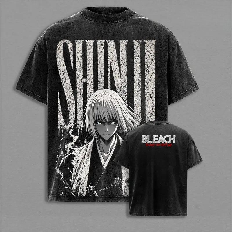 BLEACH Kurosaki Ichigo Graphic Tshirt Men Women Casual Clothing Short Sleeve Cotton T-shirts Washed Tee Harajuku Unisex T Shirt S