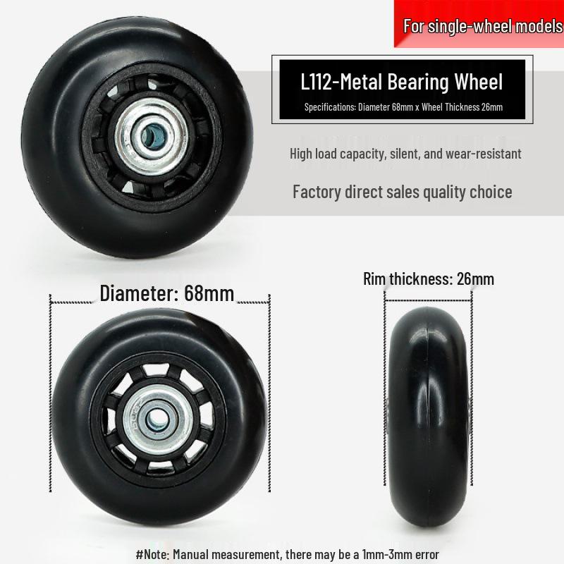 Universal Wheel Replacement for Luggage Suitcase: Leather Caster Rubber Roller Rim Repair Accessories
