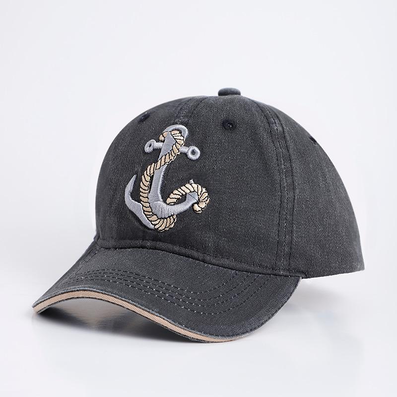 Hat Washed Anchor Embroidered Baseball Cap Spring Summer Men's and Women's Outdoor Old Shade Cap