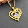 Gold Twelve Double Heart Pendant Clavicle Chain