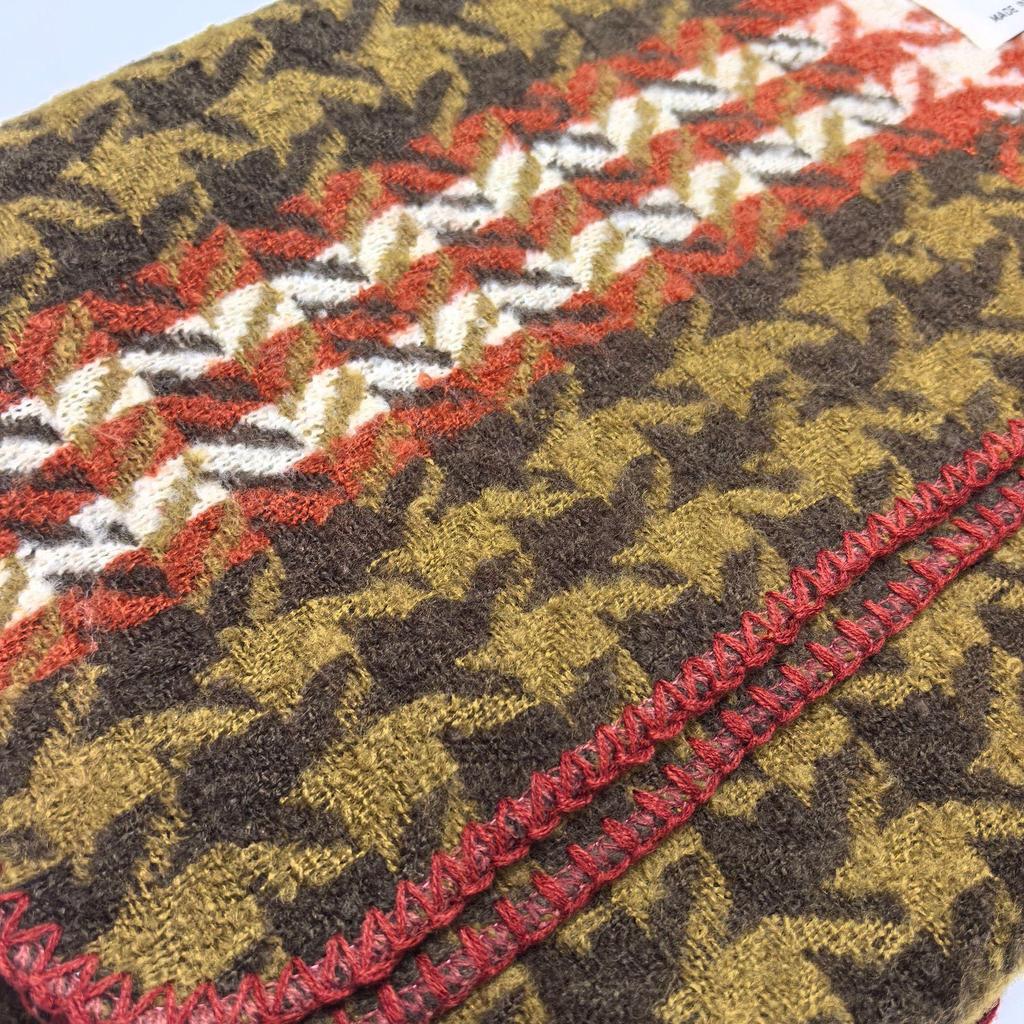 2025 Houndstooth Korean-Style Double-Sided Shawl – Warm Imitation Cashmere Scarf for Autumn/Winter