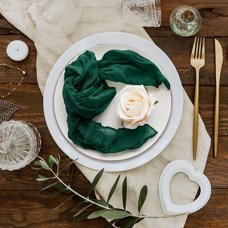 6pcs Napkins Wrinkled Dinner Napkins Soft Cotton Table Napkins Decorative Cloth Napkins for Weddings Parties Family Everyday Use