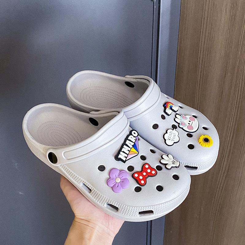 Hole shoes women's non-slip year new lazy beach bag head semi-cool slippers women's summer wear