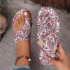 Summer new ethnic style cover toe flat bottom casual light breathable open toe Velcro beach sandals women's batch