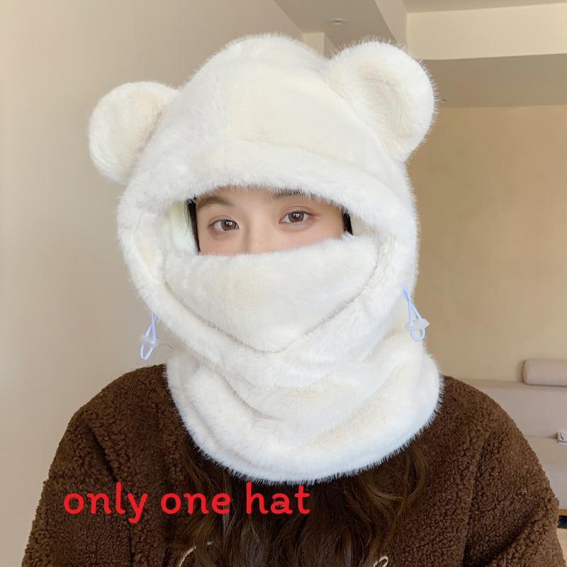 

Sweet Bear Winter Hat With Foldable Polyester Material And Ear Protection