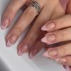 Reusable Almond-Shaped French Pink 3D Press-On Nails