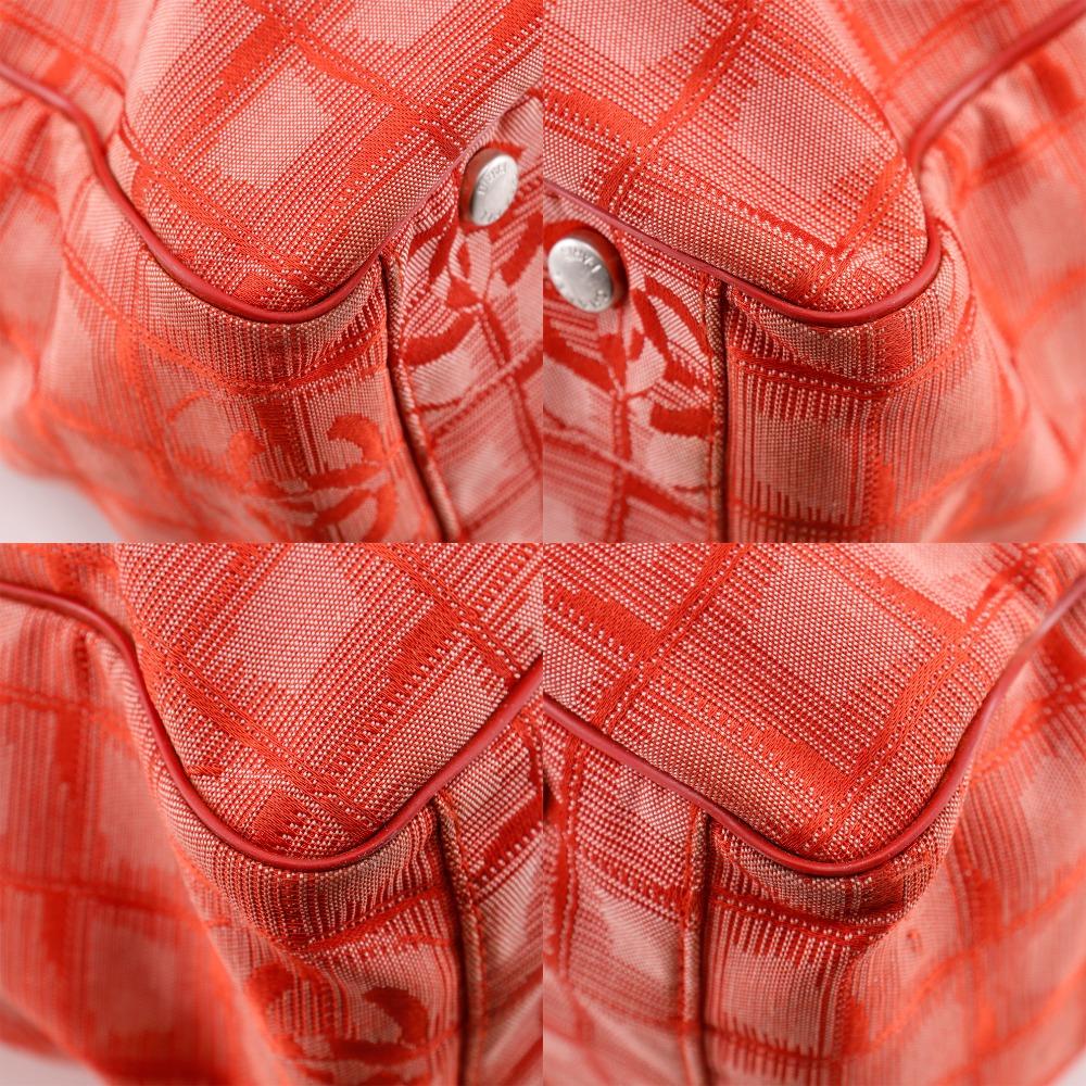 Chanel Tote TGM Tote Bag A15826 New Travel Line Red Nylon Canvas Women Used