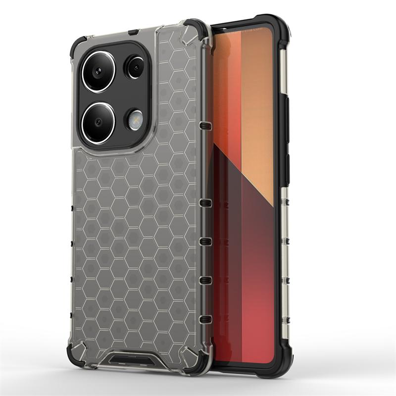 Shockproof Transparent Case For Xiaomi Poco M6 Pro Honeycomb Armor Case For Poco M6 Pro Case Cover For Poco M6 M 6 Pro 6.67inch