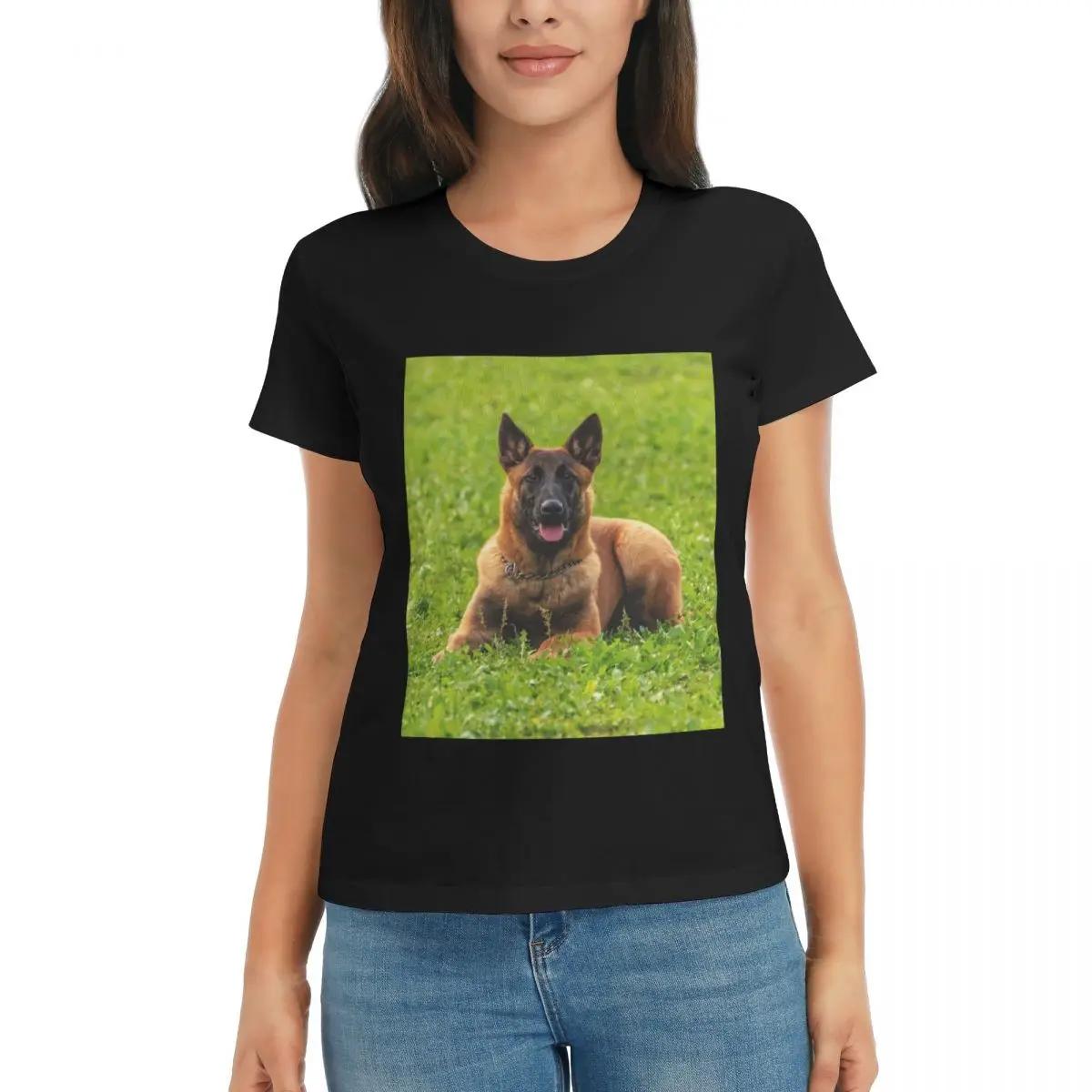 

Women TShirt Belgian Shepherd Dog Malinois Summer Short Sleeve Tees ONeck Cotton T Shirts Clothes Tops Streetwear 4XL